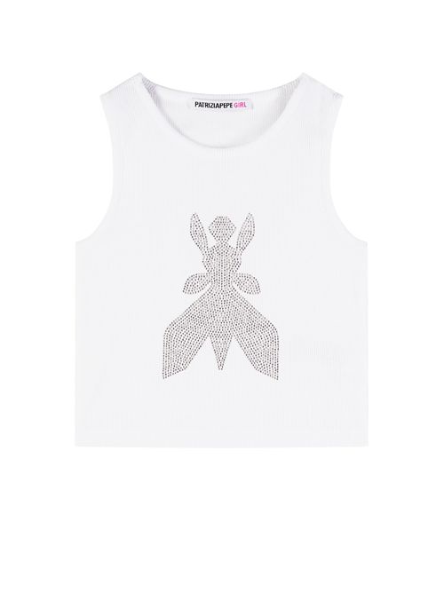 Canotta con logo bianca PATRIZIA PEPE | 7M0977W146